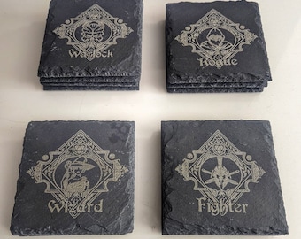 Dungeons and Dragons Class Square Coasters