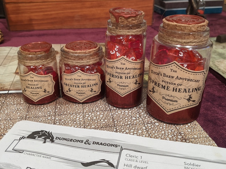D&amp;D Potion of Healing Set - Etsy