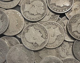 Barber Half Dollars – 90% Silver Circulated Coins with Readable Dates, Choose Quantity