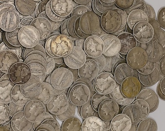 Mercury Dimes 1916-1945 • 90% Silver Coins • Circulated Lot • Collectible U.S. Coins • Choose Quantity