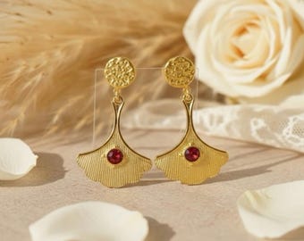24 K gold plated necklace with Mandala pink tourmaline Pendant & earrings