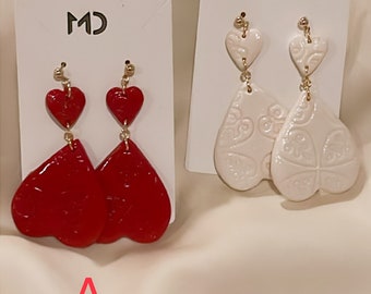 Heart earrings big size