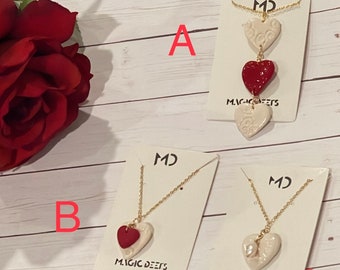 Polymer Clay Heart Necklace