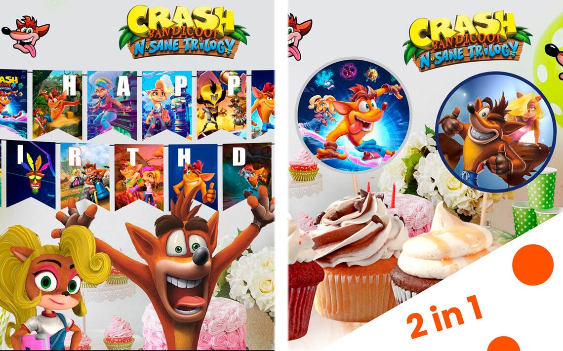Crash Bandicoot / Party Decor / Printable / Digital File / Etsy