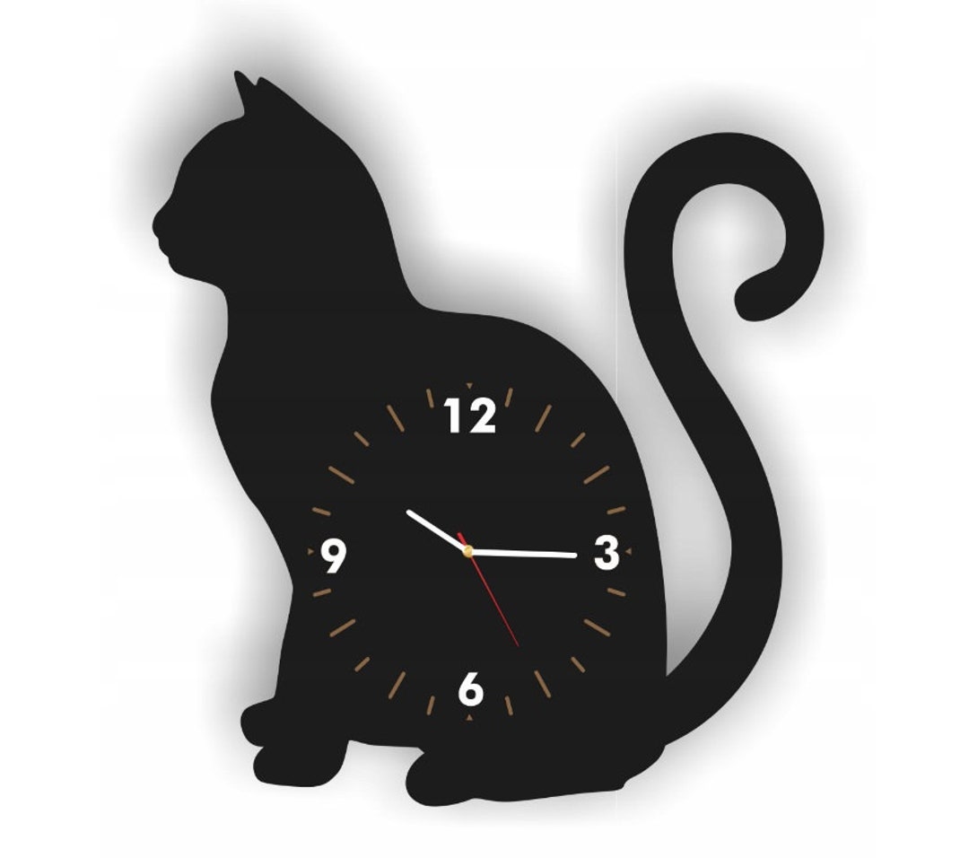 Cat Wooden Children Wall Clock Gift for Kids Sweet Home Etsy