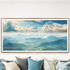 Blue Ridge Mountains National Park Poster, Extra Large Horizontal Wall Art, Watercolor Travel Print