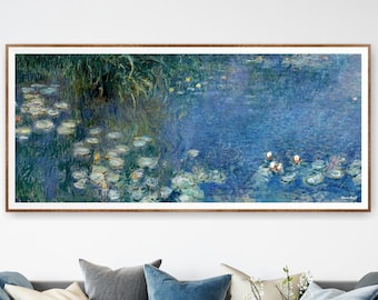 Claude Monet Horizontal Wall Art  Museum Poster, Extra Large Print - Waterlilies