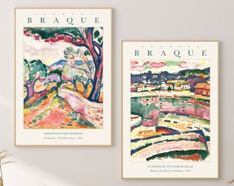 Aesthetic Room Decor Exhibition Poster Prints, Fauvism Gallery Wall Set - Georges Braque