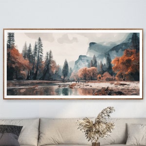 Watercolor Horizontal Yosemite National Park Poster Print