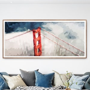 Panoramic San Francisco Golden Gate Art Print Poster
