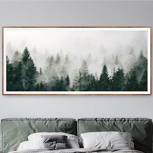 Mountain Wall Art, Forest Wall Art Prints, Panoramic Wall Art, Extra Large Wall Art