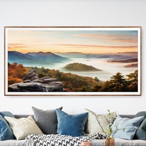 Blue Ridge Mountains, Canvas Wall Art, National Park Poster, Extra Large Horizontal Print