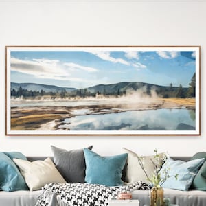 Yellowstone National Park Poster, Extra Large Horizontal Wall Art