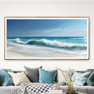 Strand, Ozean, Strandhaus Wandkunst, Küstendruck, Welle, Ozean, Raumdekor, extragroßes Poster