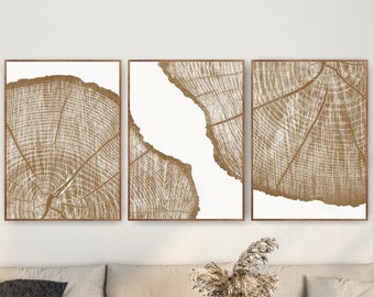 Tree Ring Print, Lake House Minimalist Wall Art, Linocut Poster, Farmhouse Decor