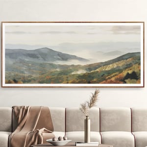 Blue Ridge Mountains National Park Poster, Extra Large Horizontal Wall Art, Watercolor Travel Print