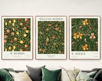 William Morris Print - Museum Poster Gallery Wall Set of 3 Botanical Prints