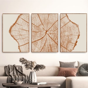 Tree Ring Print, Farmhouse decor, Lake House Wall Art, Terracotta Wall Art