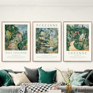 Cezanne Gallery Wall Art Set of 3 Exhibition Poster