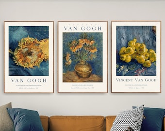 Vincent Van Gogh Print, Gallery Wall Art Set of 3 Prints