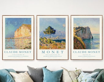 Claude Monet Art Print, Gallery Wall Set, Museum Exhibition Poster