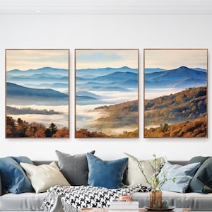 Appalachian Mountains Canvas & Poster Wall Art, Extra Large Bedroom Decor
