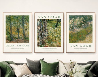 Vincent Van Gogh Art Prints Set of 3 Exhibition Posters, Famous Art Prints