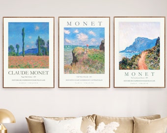 Claude Monet Above Bed Decor Gallery Wall Set