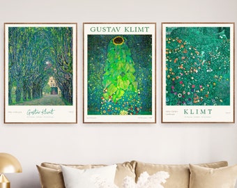 Gustav Klimt Botanical Prints Gallery Wall Set Plant Poster