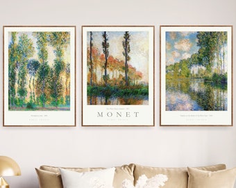 Monet Above Bed Decor Museum Gallery Wall Set Poster Prints