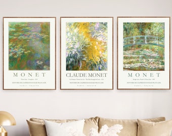 Art Nouveau Monet Giclee Art Prints Gallery Wall Set of 3