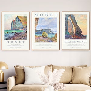 Gallery Wall Prints Set of 3 Exhibition Posters - Claude Monet