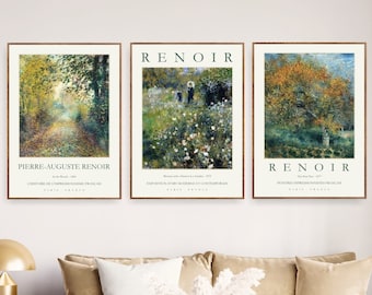 Gallery Wall Set of 3 Exhibition Museum Poster Prints Emerald Green
