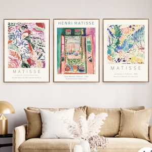 Henri Matisse Poster Paintings Print Art Set of 3 Exhibition Art