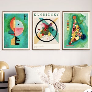 Kandinsky Print Bauhaus Poster Gallery Wall Set di 3