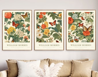 Set of 3 William Morris Prints, William Morris Exhibition Print, William Morris Poster, Vintage Wall Art, Textiles Art
