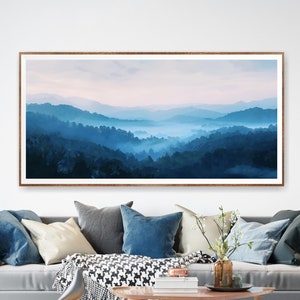 Blue Ridge Mountains National Park Poster, Extra Large Horizontal Wall Art, Watercolor Travel Print