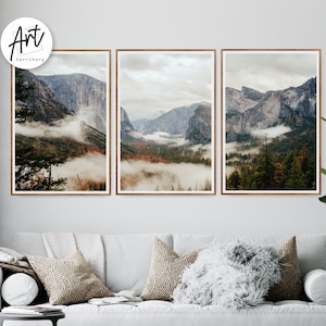 Conjunto de impressões em tela do Parque Nacional de Yosemite: Arte de parede com fotografia de montanha