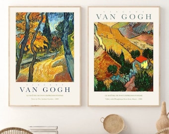 Van Gogh Gallery Wall Exhibition Art Print Set of 2 Posters