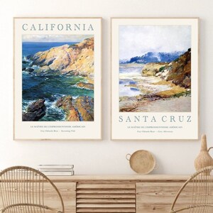 California Beach Prints Large Wall Art Travel Poster Exhibition Set of 2