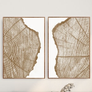 Tree ring prints, lake house large wall art posters set, canvas wall art