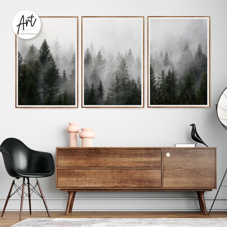 Large Forest Prints Nature Wall Art Decor Set Poster, Watercolor ...