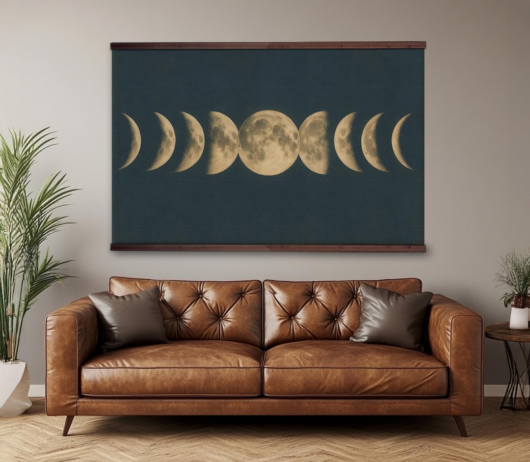 Lunar Cycle Tapestry: Moon Phases Wall Hanging, Celestial Boho Decor - Etsy