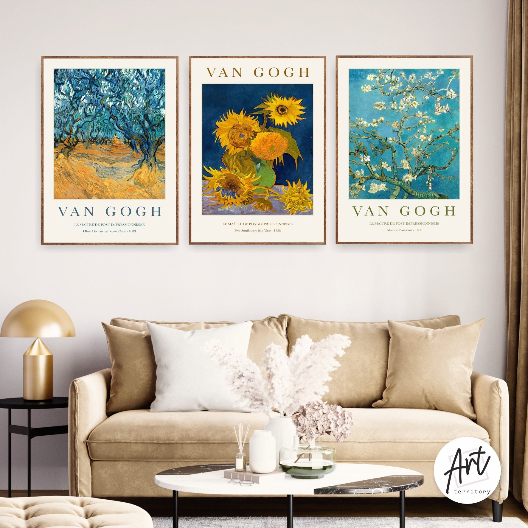 Set of 3 Art Prints, Van Gogh Exhibition Posters, Gallery Wall Set