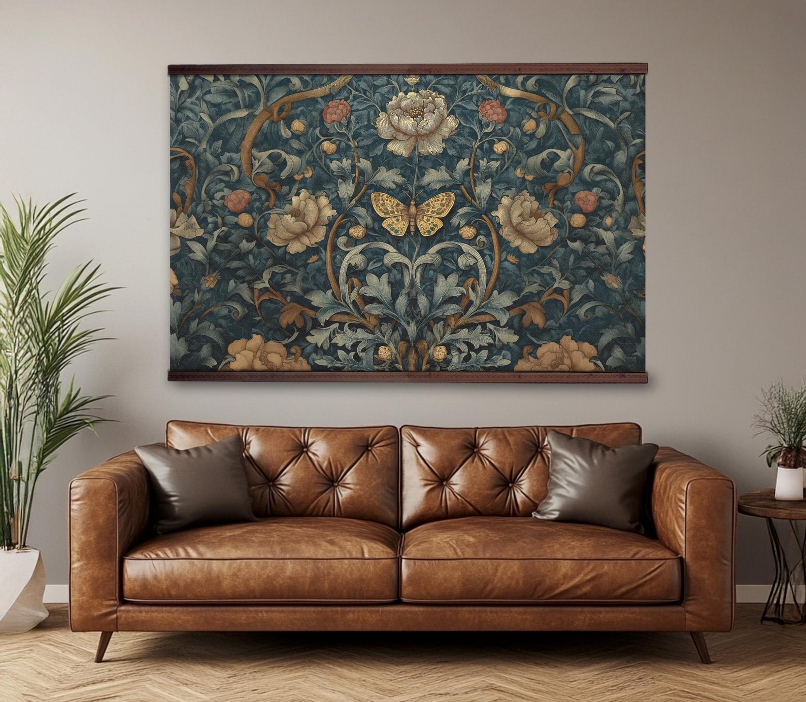 William Morris Butterfly Botanical Tapestry – Vintage Wall Art on ...