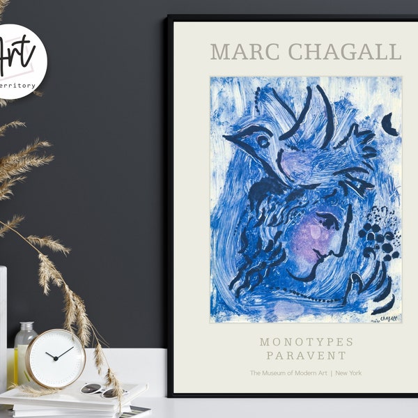 Gallery Exhibition Watercolor Poster Wall Art Prints Painting, Abstract Poster or Canvas, Marc Chagall - The Circus