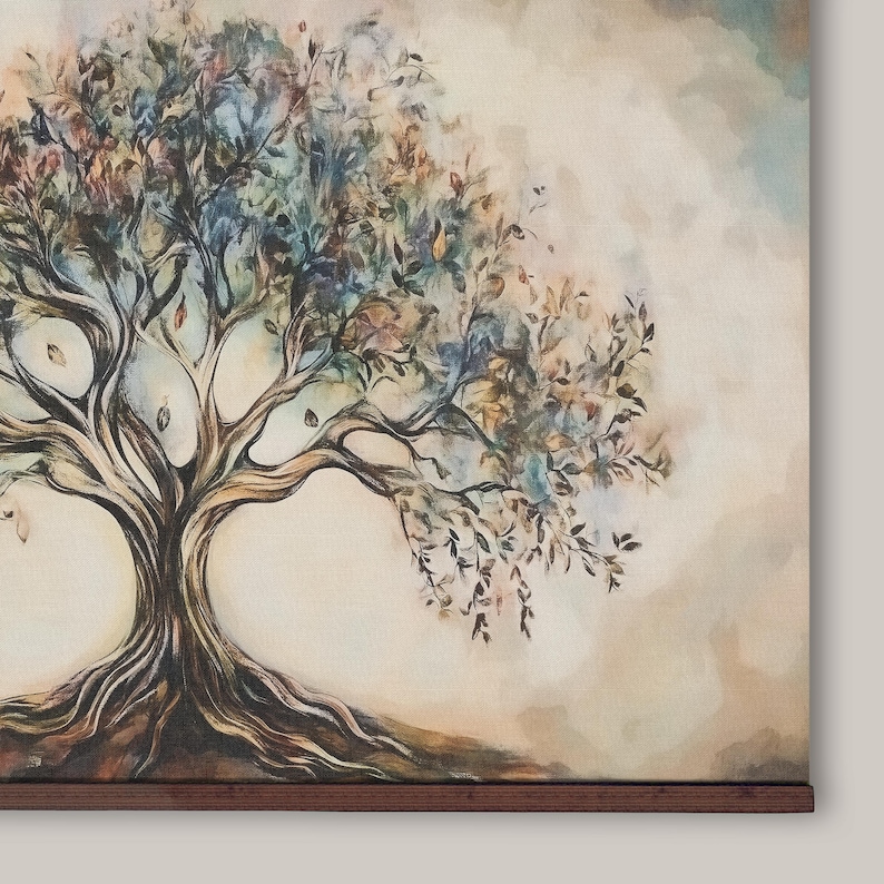 Tree of Life Tapestry Canvas Wall Art Large Abstract Tree Painting - Etsy