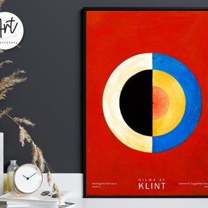 Hilma af Klint Gallery Exhibition Painting Wall Art Poster Prints, Swan 17 - Abstract Watercolor Poster or Canvas