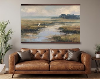 Marshland Egret Wall Canvas Tapestry Extra Large Wall Art