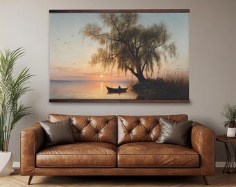 Extra Large Sunset Lake Wall Tapestry